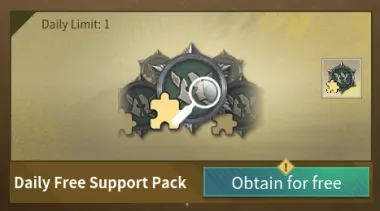 Daily Free Support Pack, daily limit 1