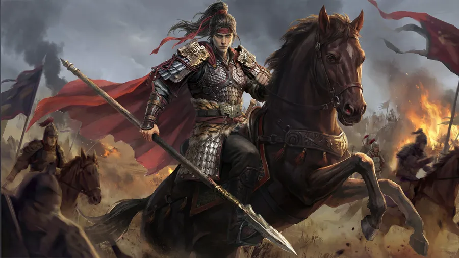 Sun Ce wielding the Spear