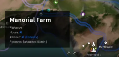 Map tooltip: Reserves Exhausted (8 min)
