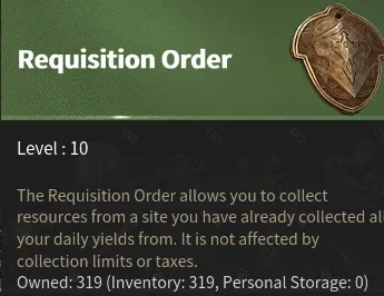 A Requisition Order ignores the daily yield limit and the tax